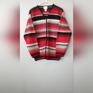 Vintage Susan Bristol women's M  100% wool red button down cardigan with pockets